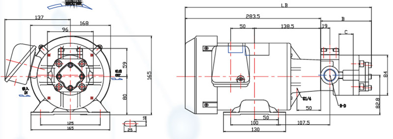 液壓泵專用電機外形尺寸圖
