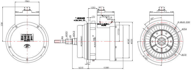 電動搬運車電機外形尺寸圖