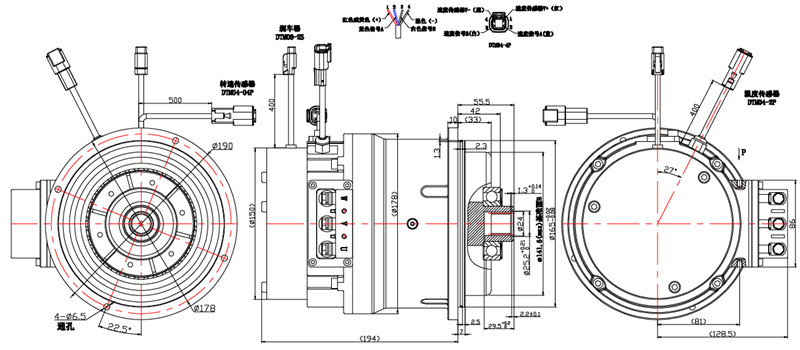 升降工作平臺電機外形尺寸圖